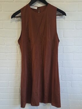 beaufille Rust Brown Sleeveless Midi Dress